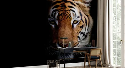 Очень красивый тигр с огненной …» — создано в Шедевруме