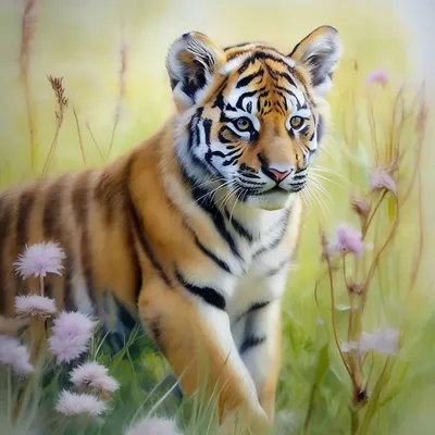 Фото тигр Большие кошки снегу Взгляд Животные