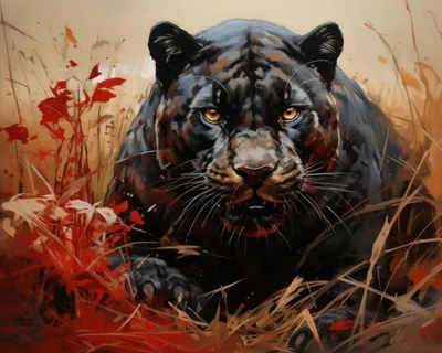 Ягуар пантера лев и тигр стоят в…» — создано в Шедевруме