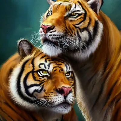 Тигр и тигрица, семья , любовь» — создано в Шедевруме