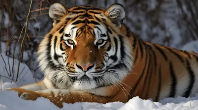 Тигр лежит на ветке дерева, свесив…» — создано в Шедевруме