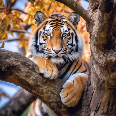 Тигр на дереве в интернет-магазине Ярмарка Мастеров по цене 10000 ₽ –  EYTABBY | Картины, Волгоград - доставка по России