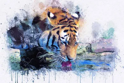 Тигр под водой» — создано в Шедевруме