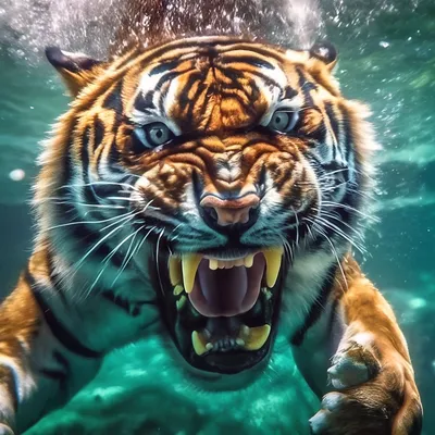 Обои тигр, вода, милые животные, Tiger, water, cute animals, Животные #4663