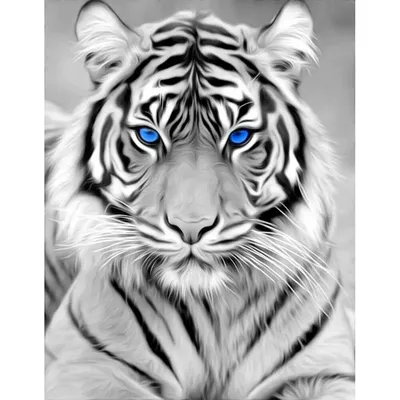 Белый тигр с голубыми глазами\" Арт.\"МЖ0805\"
