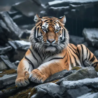 красивый тигр сидит на снегу, амурский тигр токийский зоологический парк  тама, Hd фотография фото, бенгальский тигр фон картинки и Фото для  бесплатной загрузки