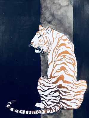 Тигр сидит стоковое фото ©lifeonwhite 10863260
