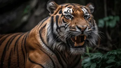 Тигр в джунглях Векторное изображение ©jemastock 187930694