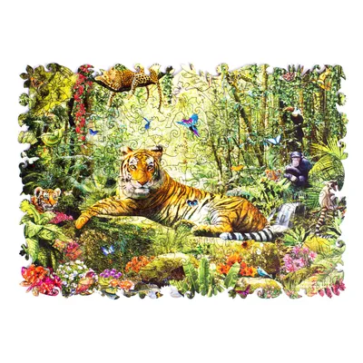 Фотообои Большой тигр в джунглях на текстуре гранж. Nru94620 купить на  заказ в интернет-магазине