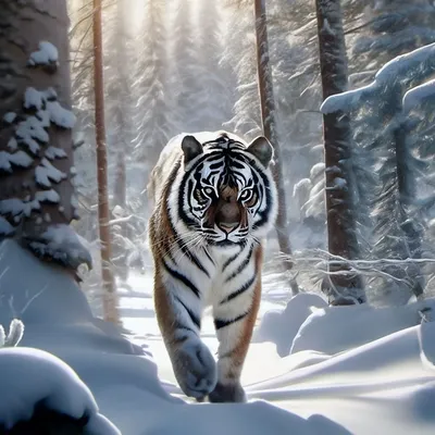 Сибирский тигр в лесу стоковое изображение. изображение насчитывающей  охотник - 187097289