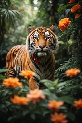 Тигр в хвойном лесу - 63 фото