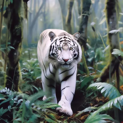 Тигр В Лесу — стоковые фотографии и другие картинки Большой - Большой,  Горизонтальный, Дерево - iStock