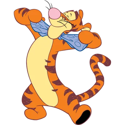 Переводная временная татуировка Тигра кушает мед из мультфильма \"Новые  приключения Винни-Пуха\" - неоновая тату