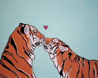 Макака и тигр с гривой любят друг…» — создано в Шедевруме