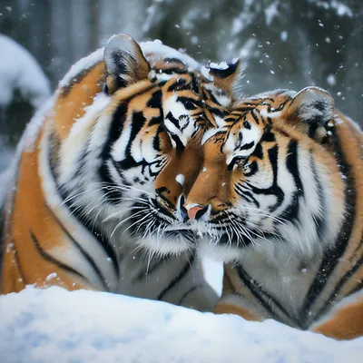 Поцелуй тигрицы - красивые фото