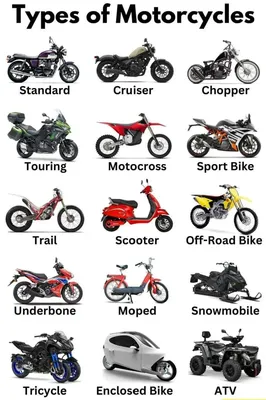 Узнай больше о разных типах мотоциклов на фото