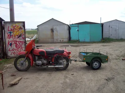 GIF арт тюнингованного Урал мотоцикла