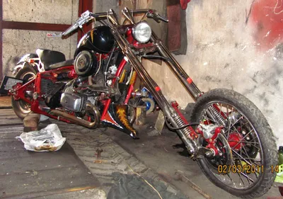 Full HD арт с изображением тюнингованного мотоцикла 
