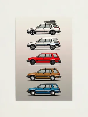 Stack Of Toyota Tercel Sr5 4wd Al25 Wagons\" Photographic Print for Sale by  monkeycom | Redbubble