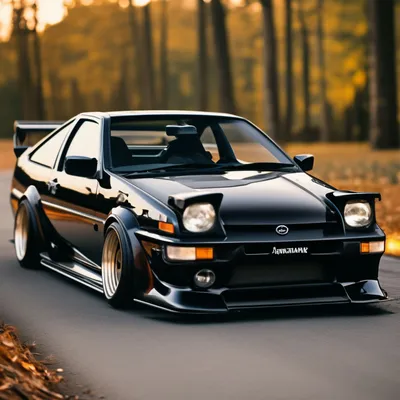 Черная тюнинг Toyota ae86» — создано в Шедевруме