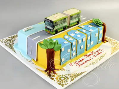 3D торт автобус №10463 купить по выгодной цене с доставкой по Москве.  Интернет-магазин Московский Пекарь