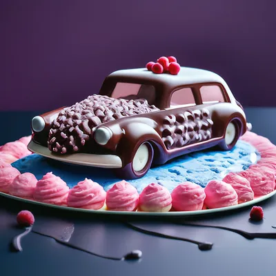 Торт «Авто с девушкой» категории торты с машинами и в виде машин