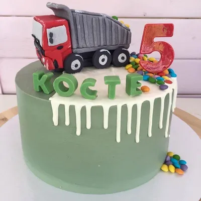 Торт с грузовиком и экскаватором 10012023 стоимостью 9 800 рублей - торты  на заказ ПРЕМИУМ-класса от КП «Алтуфьево»