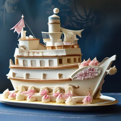 Вафельная картинка на торт \"Корабль 5\" (14,5см): Купите Тут! Цена: 50 руб.