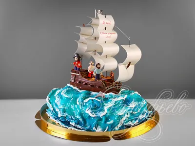 Купить Торт «Пиратский корабль с добычей» из каталога детских тортов самого  изысканного вкуса и красоты, либо заказать в кондитерской Сладкая Жизнь  tortik39.ru