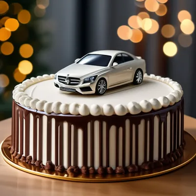 PrinTort Сахарная картинка на торт мужчине Авто Мерседес Автолюбитель