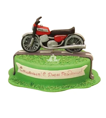 Фотография торта мотоцикла во всей красе