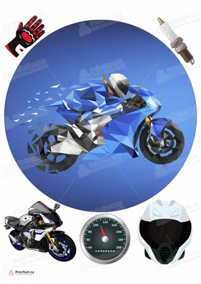 Реалистичный рисунок мотоцикла в HD качестве
