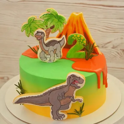 Торт с динозаврами - 73 photo