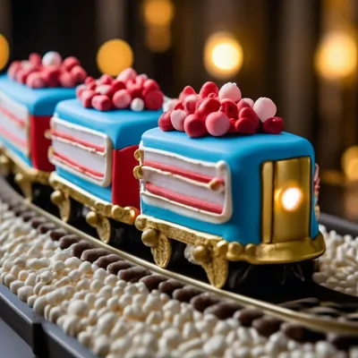 Торт поезд ,высокая детализация, …» — создано в Шедевруме