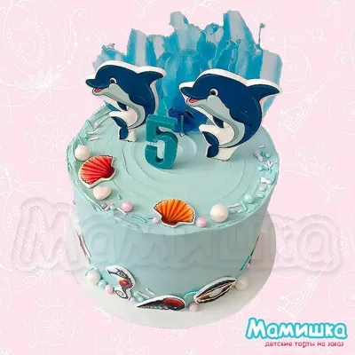Торт с дельфинами фото фотографии