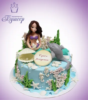 Торт дельфины №11830 купить по выгодной цене с доставкой по Москве.  Интернет-магазин Московский Пекарь