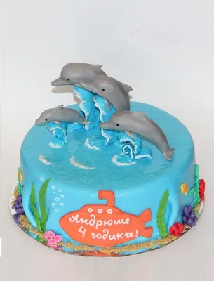 Купить праздничный торт \"Дельфин и русалка\" на заказ в Москве по низкой  цене, фото