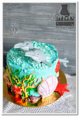 Торт для мальчика дельфин 1903117 стоимостью 5 850 рублей - торты на заказ  ПРЕМИУМ-класса от КП «Алтуфьево»