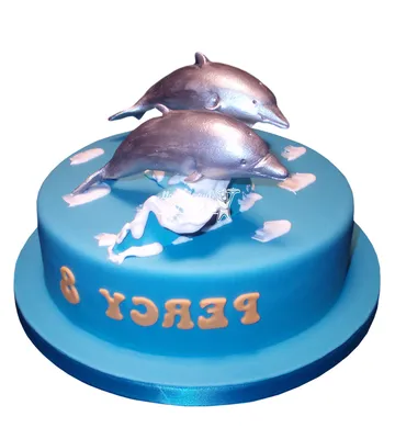Дельфины детский торт на заказ ДТ-31