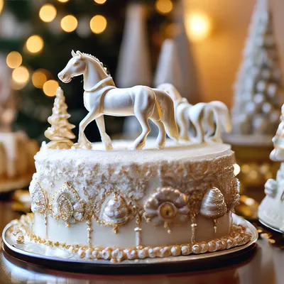 Торт с фигуркой лошади — на заказ по цене 950 рублей кг | Кондитерская  Мамишка Москва