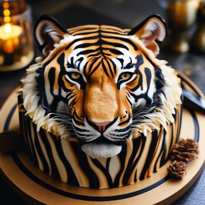 Бенто-торт «Горящий тигр» заказать в Москве с доставкой на дом по дешевой  цене