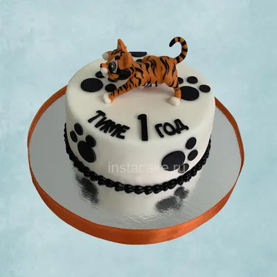 Торт с тигром и короной на 30 лет 14122422 стоимостью 7 300 рублей - торты  на заказ ПРЕМИУМ-класса от КП «Алтуфьево»