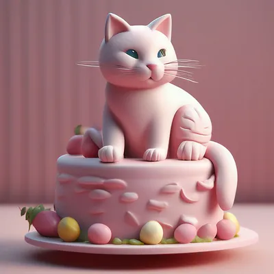 Торт в форме кота — на заказ по цене 950 рублей кг | Кондитерская Мамишка  Москва