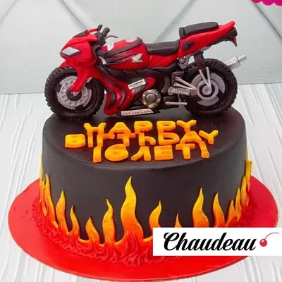 Торт в виде мотоцикла фотографии