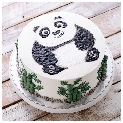 Торт в виде мультяшной панды, …» — создано в Шедевруме
