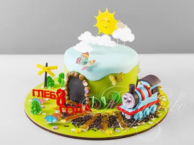 Торт В виде паровоза с доставкой по Москве Паровоз и поезд Тематические  торты Производство тортов на заказ - Fleurie
