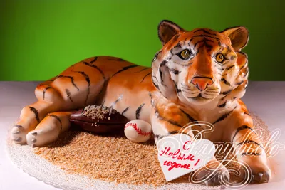 Подарочный торт в виде тигра № 229 стоимостью 17 650 рублей - торты на  заказ ПРЕМИУМ-класса от КП «Алтуфьево»