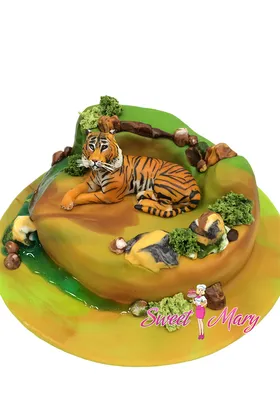 Торт праздничный «Амурский тигр» заказать с доставкой по Москве, 3 190 руб.  за 1 кг. с декором — Кондитерская Chaudeau