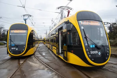 На левом берегу Киева запустили современные трамваи отечественного  производства