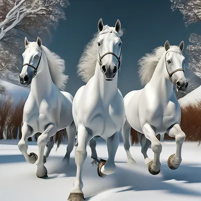 Три белых коня фото 